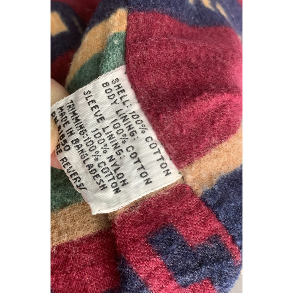 Vtg Brandon Thomas Southwestern Western Duster Coat Aztec Tribal Flannel Sz M - Picture 7 of 10